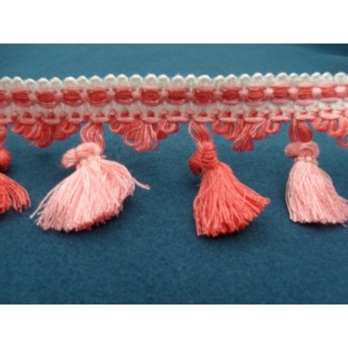 Ruban polyester avec pompon rose et rouge, 6 cm,super tendance