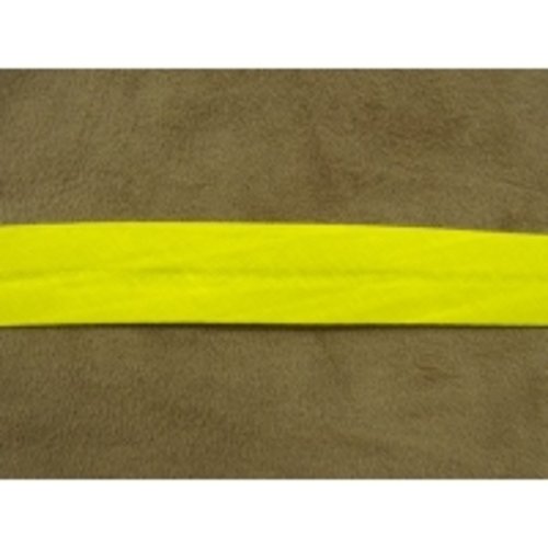 Promotion ruban biais- 20 mm interieur /10 - 10 mm- coton -jaune, vendu par 5 metres/ soit 0.75€ le metre