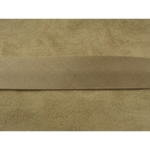 Promotion ruban biais- 20 mm interieur /10 - 10 mm- coton - marron beige, vendu par 5 metres /soit 0.75€ le metre