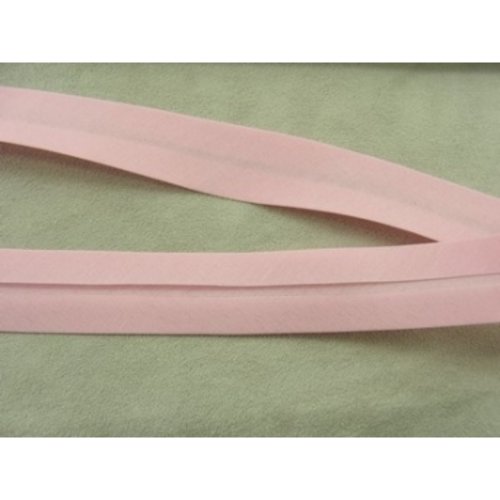 Promotion ruban biais- 20 mm interieur /10 - 10 mm- coton - rose pale, vendu par 5 metres /soit 0.75€ le metre