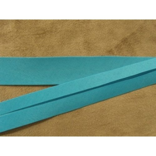 Promotion ruban biais- 20 mm interieur /10 - 10 mm- coton bleu turquoise, vendu par 5 metres /soit 0.75€ le metre