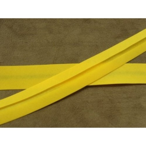 Promotion ruban biais- 20 mm interieur /10 - 10 mm- coton - jaune, vendu par 5 metres /soit 0.75€ le metre