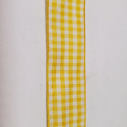 Nouveau ruban vichy à carreau jaune, 3 cm
