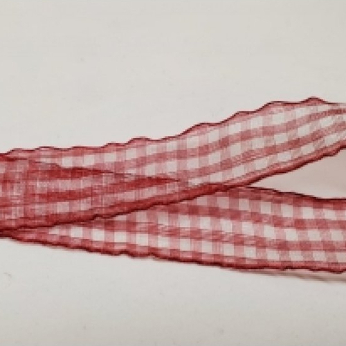 Nouveau ruban vichy à carreau organza rouge,2 cm