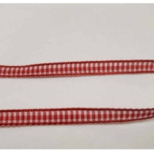 Nouveau ruban vichy à carreau rouge et blanc,6 mm