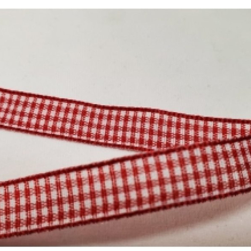 Nouveau ruban vichy à carreau rouge et blanc,1 cm
