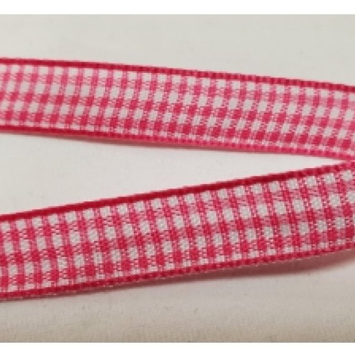 Nouveau ruban vichy à carreau rose fushia et blanc,1 cm