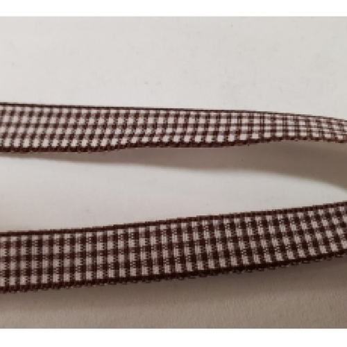 Nouveau ruban vichy à carreau marron et blanc,1 cm