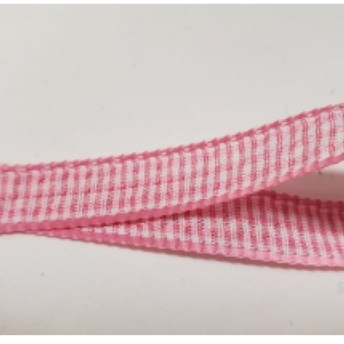 Nouveau ruban vichy à carreau rose pale et blanc,1 cm