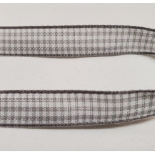 Nouveau ruban vichy à carreau gris clair et blanc,1 cm