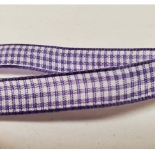 Nouveau ruban vichy à carreau violet et blanc,1 cm