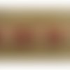 Guipure coton rouge beige et or,2.5 cm