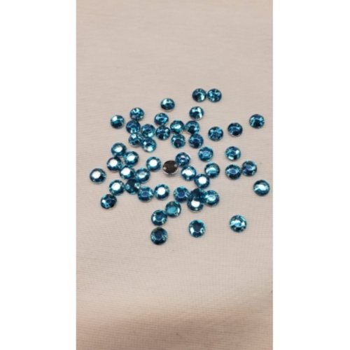 Nouveau strass rond bleu turquoise, 6 mm, vendu par 50 strass
