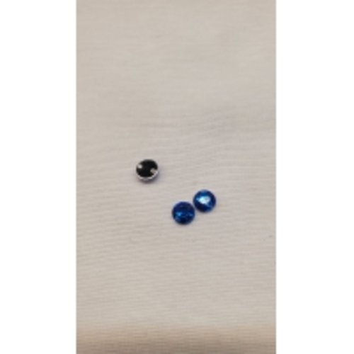 Nouveau strass rond bleu dur , 6 mm, vendu par 50 strass