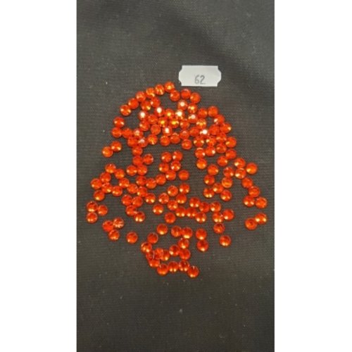 Nouveau strass hot fix en verre rond rouge orange ,6.5 mm, vendu par 144 strass