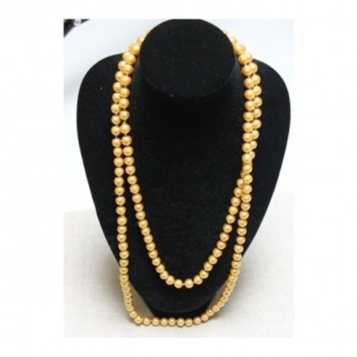 Collier perle acrylique or 70 cm, belle qualité