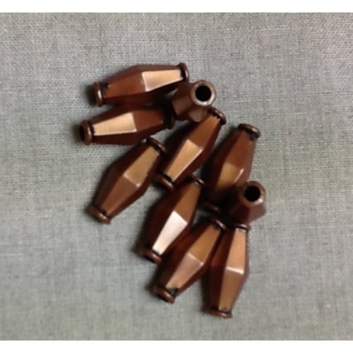 Perles losange bronze de cuivre ,diametre: 10mm sur hauteur de 20mm,vendu par 10 pièces