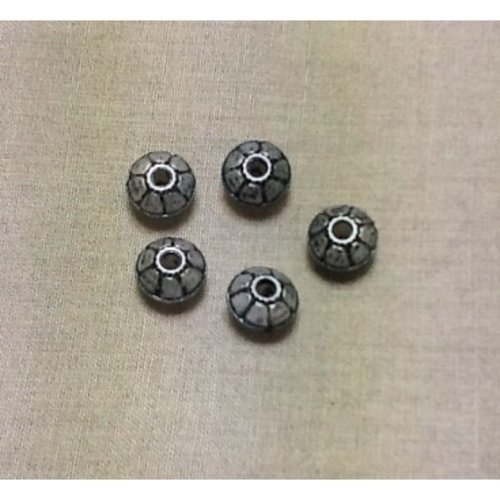 Perles plate argenté ,diametre: 15 mm sur hauteur de 10 mm