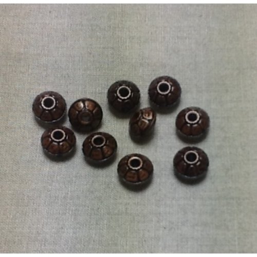 Perles plate bronze diametre 15 mm - hauteur 10 mm ,vendu par 10