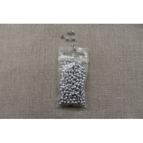 Perles acryliques rond- 4mm- argent