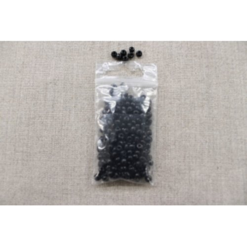 Perles acryliques rond- 4mm- noir
