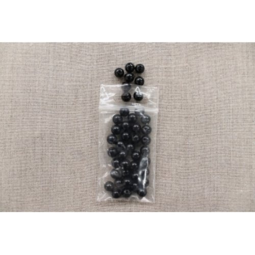 Perles acryliques- rond- 7mm- noir