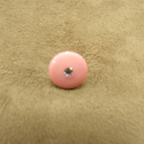 Bouton acrylique motif petit strass rose,12 mm, très résistant et lumineux