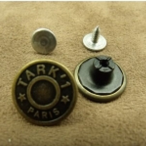Bouton jean tark bronze, 17 mm, vendu par lot de 2 pièces