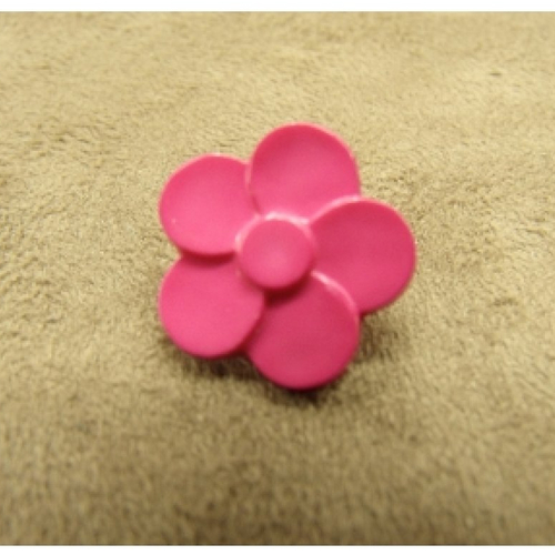 Bouton acrylique à queue motif petite fleurs rose fuschia,18 mm,très tendance