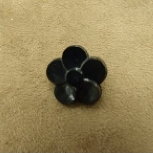 Bouton acrylique à queue motif petite fleur noir ,18 mm,très tendance
