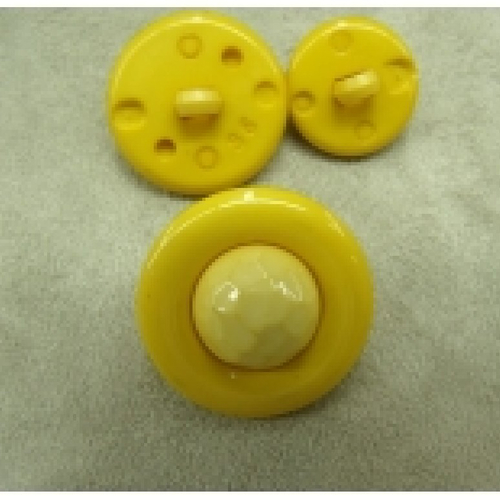 Bouton acrylique composé sur fond jaune,28 mm,de belle qualité