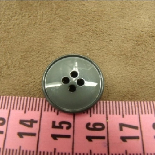 Bouton acrylique gris à 4 trous , 19 mm, de belle qualité