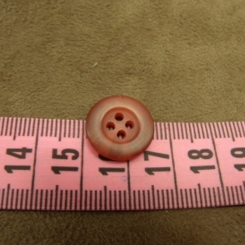 Bouton acrylique rose marbré à 4 trous, 15 mm, de belle qualité