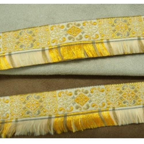 Ruban tissé orange/beige 25 mm