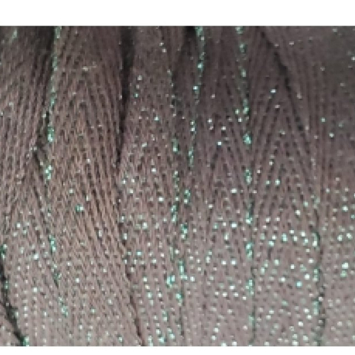 Nouveaux ruban sergé coton lurex vert,1 cm