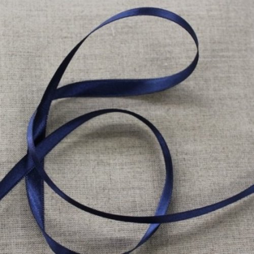 Promotion ruban satin deux faces bleu nuit, 10 mm, vendu par 20 metres / soit 0.60€ le mètre