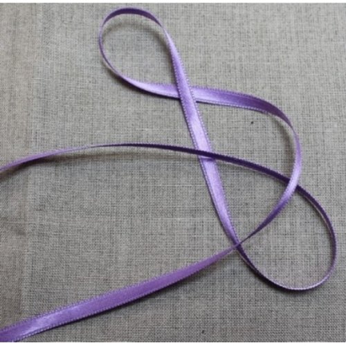 Promotion ruban satin deux faces violet,6 mm, vendu par 20  metres, soit 0.60€ le mètre