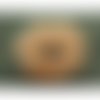 Écusson à coudre- rosace marron pailleté, taille: largeur 7cm sur hauteur 6cm