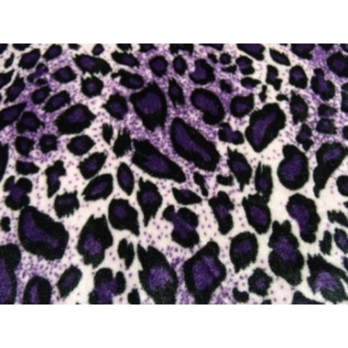 Tissus velours blanc et violet largeur 150 cm