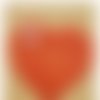 Petite coudiere polyester & enduit motif coeur orange largeur 10 cm /hauteur 10 cm