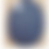 Petite coudiere polyester/enduit bleu nuit effet craquelé hauteur 10 cm / largeur 7.5 cm