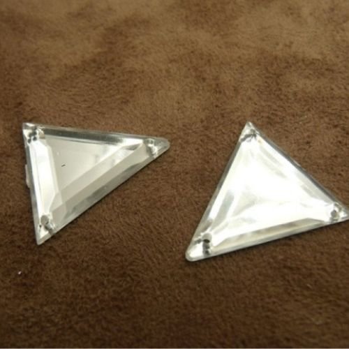 Promotion  strass triangle argent, 26 mm, vendu par 20 strass