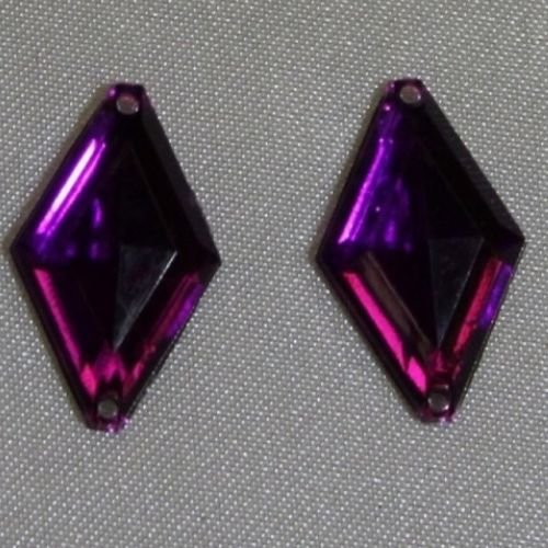 Promotion strass losange violet 18mm x11mm,vendu par 20 strass