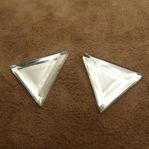 Strass triangle argent , 24 mm, vendu par 20 stras
