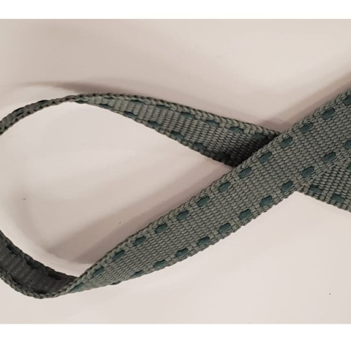 Lot de 4 metres gros grain gris clair surpiqué vert 10 mm