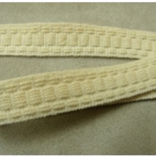 Lot de 5 metres ruban ameublement beige 15 mm