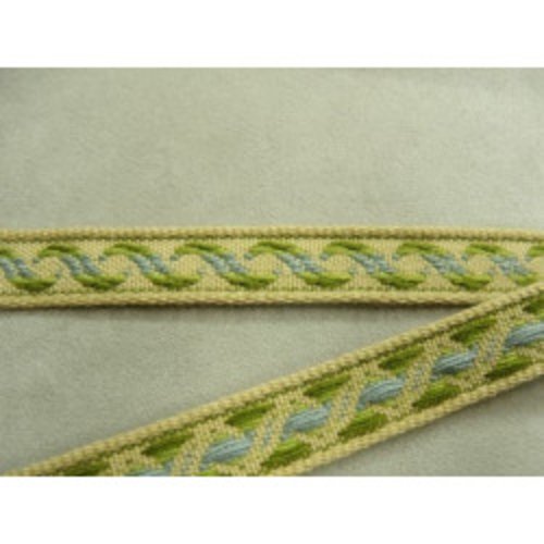 Lot de 5 metres ruban ameublement bicolore 17 mm