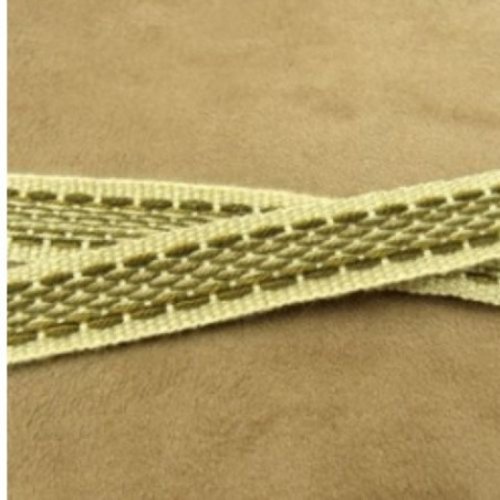 Lot de 5 metres ruban ameublement marron bicolore 15 mm