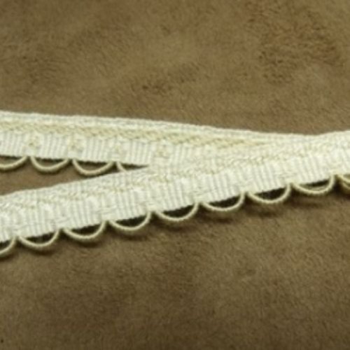Lot de 5 metres ruban ameublement creme  12 mm