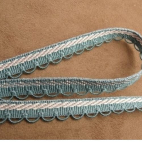 Lot de 5 metres ruban ameublement bleu turquoise 12 mm
